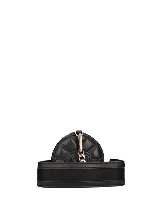 Leather bag LA CARRIE | STICH&SPOON ROUND SHOULDERNERO